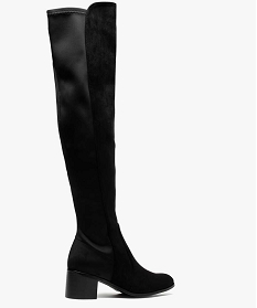bottes cuissardes femme bi-matieres avec petit talon noir8772101_4