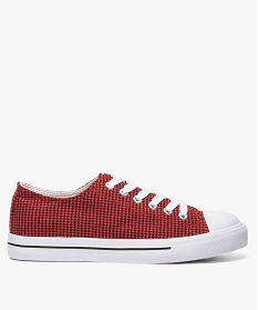 GEMO Tennis femme en toile motif pied de poule Rouge