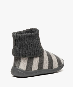 chaussons bebe a rayures avec tige facon chaussettes gris chaussons8773601_4
