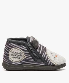 GEMO Chaussons bébé garçon en velours avec motif tigre gris standard