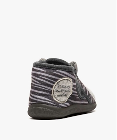chaussons bebe garcon en velours avec motif tigre gris8773701_4