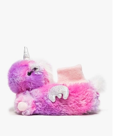 chaussons fille semi montants style peluche licorne rose8776301_3