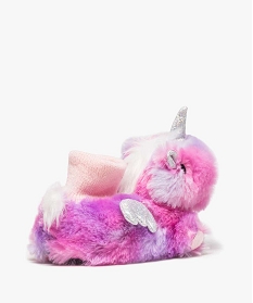 chaussons fille semi montants style peluche licorne rose8776301_4