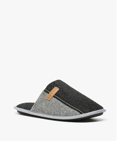chaussons homme bicolores forme mule gris chaussons8779301_2