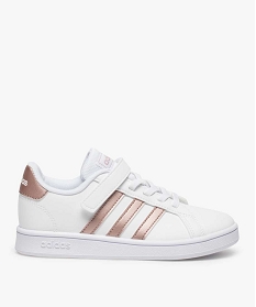 baskets fille a lacet elastique et scratch - adidas grand court blanc8791301_1