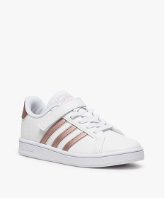 tennis fille a lacet elastique et scratch - grand court adidas blanc baskets8791301_2