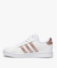 tennis fille a lacet elastique et scratch - grand court adidas blanc8791301_3