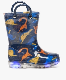 Gemo Garçon Chaussures Bottes Bottes de pluie Bottes de pluie bébé garçon à anses imprimées dinosaures 