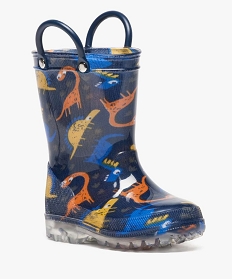 bottes de pluie bebe garcon dinosaures et semelle lumineuse bleu bottes de pluie apres-ski8797701_2