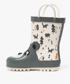 bottes de pluie garcon motif ours en relief et anses beige bottes de pluie apres-ski8797901_3