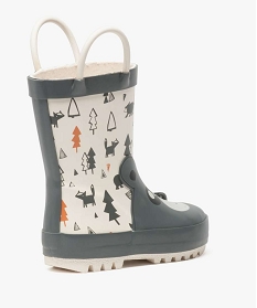 bottes de pluie garcon motif ours en relief et anses beige bottes de pluie apres-ski8797901_4