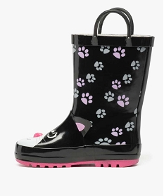 bottes de pluie fille motif chat en relief avec anses noir bottes de pluies8798701_3