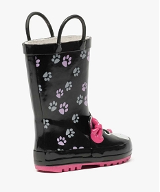 bottes de pluie fille motif chat en relief avec anses noir bottes de pluies8798701_4