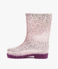 bottes de pluie fille a paillettes avec semelle lumineuse reine des neiges rose bottes de pluies8799001_3