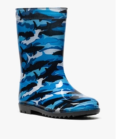 bottes de pluie garcon motif requins bleu8799401_2