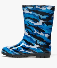 bottes de pluie garcon motif requins bleu8799401_3