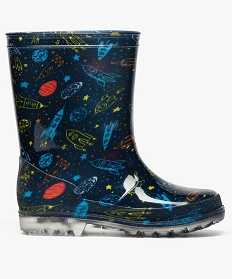 bottes de pluie garcon motif fusees et semelle lumineuse multicolore bottes de pluie et apres-ski8799501_1