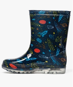 bottes de pluie garcon motif fusees et semelle lumineuse bleu8799501_3