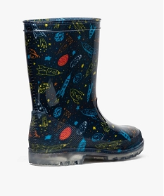 bottes de pluie garcon motif fusees et semelle lumineuse multicolore8799501_4