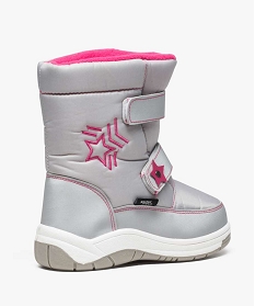 bottes apres-ski fille avec fermeture scratch gris bottes de pluie et apres-ski8799701_4