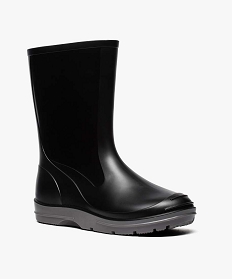 bottes de pluie garcon a semelle crantee contrastee noir8800201_2