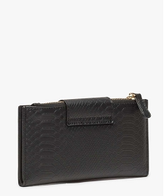 portefeuille femme multipoches aspect croco noir porte-monnaie et portefeuilles8810301_2