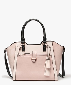 sac a main femme multimatiere forme trapeze rose8811901_1