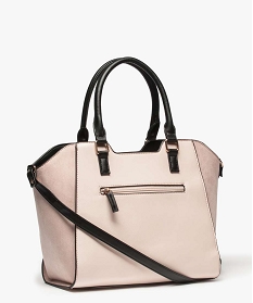 sac a main femme multimatiere forme trapeze rose8811901_2