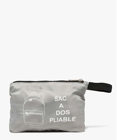 sac a dos femme pliable en polyester recycle gris8819201_3