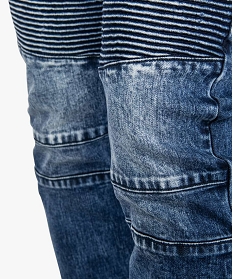 jean homme coupe slim look biker effet neige bleu jeans8823501_2