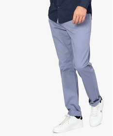 pantalon homme chino coupe slim bleu pantalons de costume8824801_1