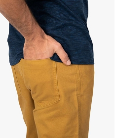 pantalon homme 5 poches coupe regular en toile unie orange pantalons de costume8825601_2