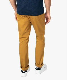 pantalon homme 5 poches coupe regular en toile unie orange pantalons de costume8825601_3