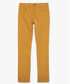 pantalon homme 5 poches coupe regular en toile unie jaune8825601_4