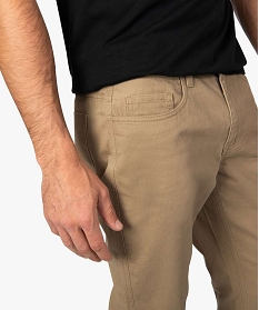 pantalon homme 5 poches coupe regular en toile unie brun pantalons de costume8825701_2