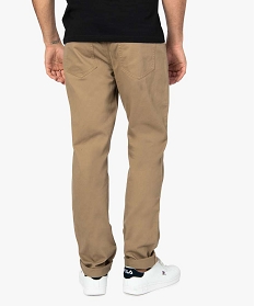 pantalon homme 5 poches coupe regular en toile unie brun pantalons de costume8825701_3