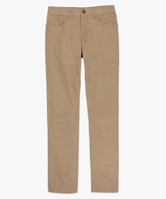 pantalon homme 5 poches coupe regular en toile unie brun8825701_4