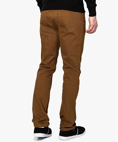 pantalon homme 5 poches straight en toile extensible brun8825901_3