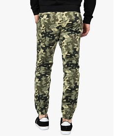 pantalon homme en toile imprime camouflage vert8826201_3