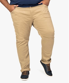 pantalon homme 5 poches uni coupe straight stretch beige8827201_1