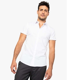 chemise homme manches courtes coupe slim repassage facile blanc chemise manches courtes8828201_1
