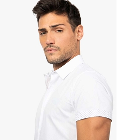 chemise homme manches courtes coupe slim repassage facile blanc8828201_2