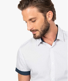 chemise homme a manches courtes avec petits motifs imprime chemise manches courtes8828401_2