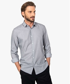 chemise homme a fines rayures repassage facile gris8828901_1