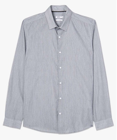 chemise homme a fines rayures repassage facile gris8828901_4