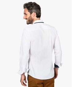 chemise homme slim a col bicolore et repassage facile blanc8829001_3