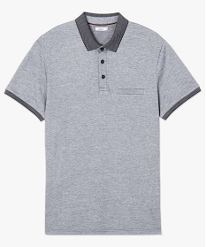 polo homme en maille piquee chinee a col fantaisie gris8837201_4