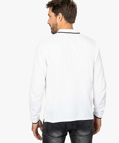 polo homme en maille piquee a manches longues blanc8838101_3