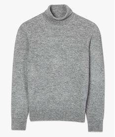 pull homme a col roule en maille chinee gris8841501_4