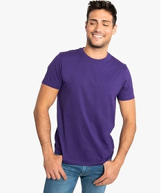 tee-shirt homme regular a manches courtes en coton bio violet8846201_1